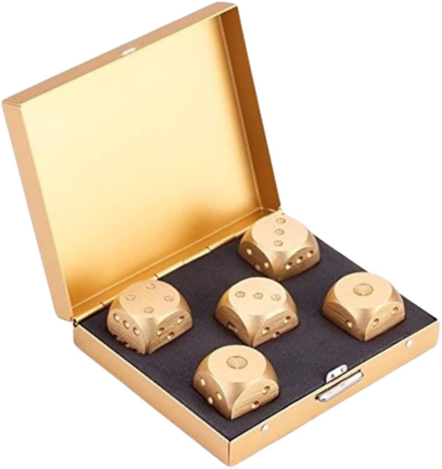 Amazon | XSAJU サイコロ 金属製 メタルダイス ゴールド アルミ合金 6