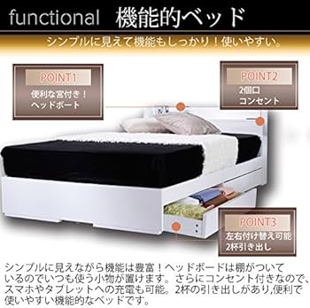 Amazon｜ビックスリー セミダブルベッド 収納付きベッドフレーム