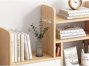 Amazon | 卓上収納ラック ウッドデスクトップ本棚カウンター書棚