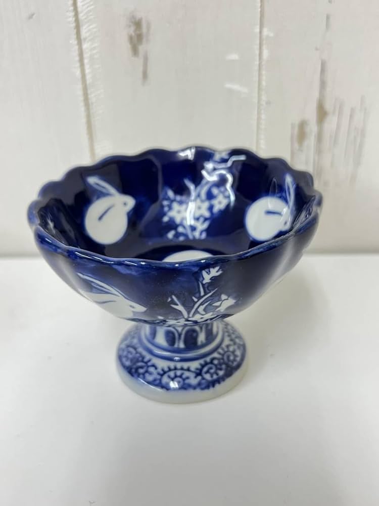 Amazon.co.jp: 陶器 杯洗 6点セット 青花 陶磁器 染付 菊口形 盃