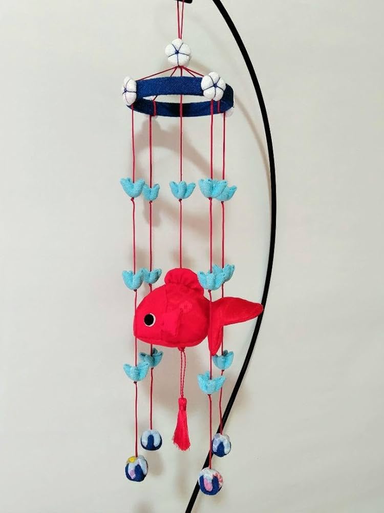 Amazon.co.jp: ハンドメイド 夏の吊るし雛 金魚の吊るし飾り 縮緬細工