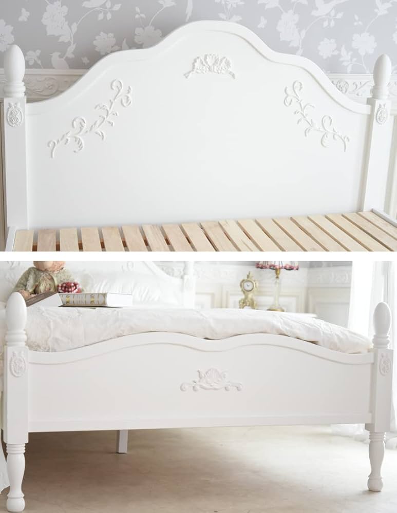 Amazon｜ベッド ダブルベッド 白 ダブルベッドフレーム ダブルベッド