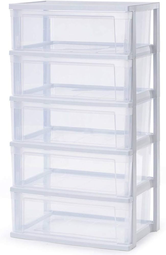 Amazon｜アイリスオーヤマ チェスト ワイド 5段 日本製 簡単組み立て