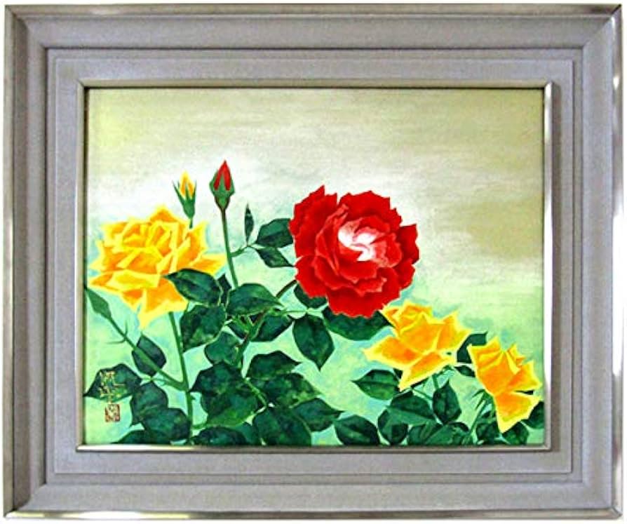 Amazon.co.jp: 富取風堂『薔薇(10号)』日本画 静物画 花鳥画 風景画 花
