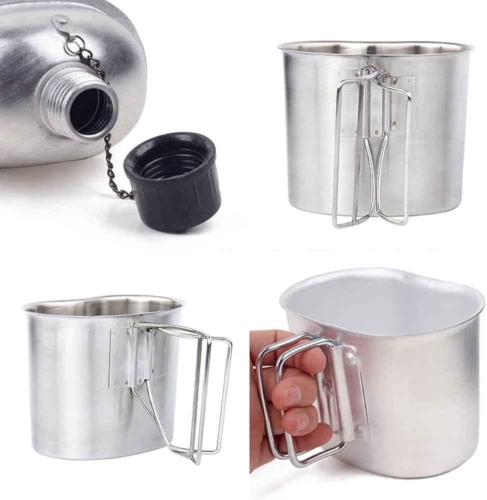 Amazon | ミリタリー水筒カップ 調理器具セット 軍食堂カップ 屋外