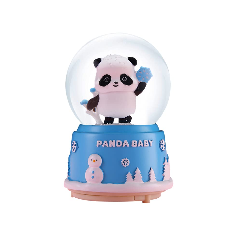 Amazon.co.jp: ベビーパンダ スノードーム 80mm ブルー樹脂/ガラス