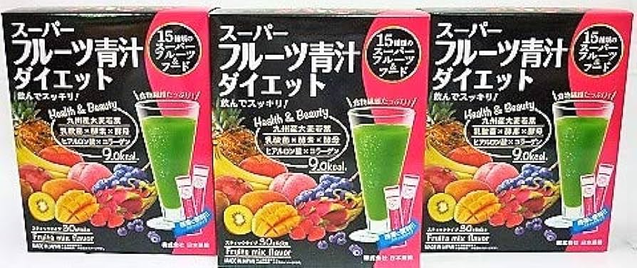 Amazon | 日本薬健 ［3個セット］スーパーフルーツ青汁ダイエット 30包