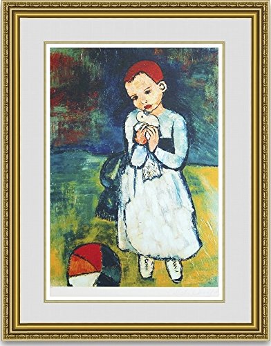 Amazon.co.jp: ピカソ 「鳩と少女」 【新品額縁付】 : ホーム＆キッチン