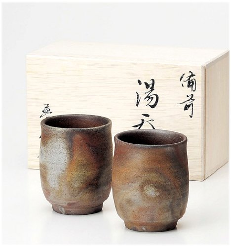 Amazon | 備前焼 夢幻工房 組湯呑 商品サイズ：6.5 × 8.5cm | 備前焼