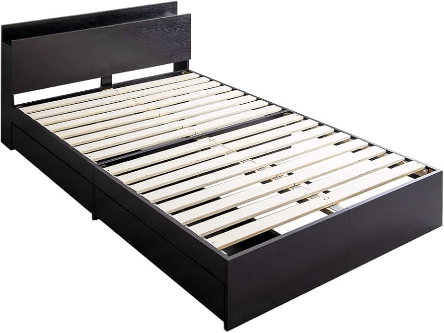 Amazon｜ネルコンシェルジュ zesto ゼスト 収納ベッド クイーン 棚 USB