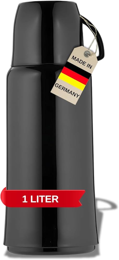 Amazon.com: Helios Elegance Vacuum Flask, Plastic, Black, 1 Litre