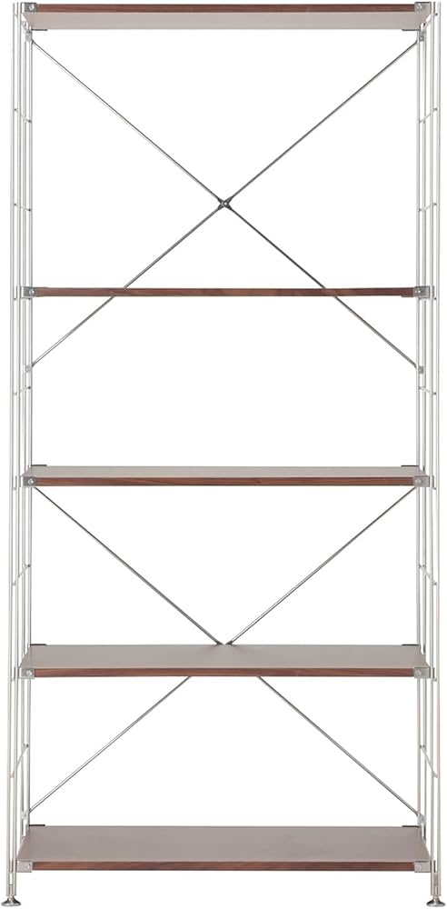 Amazon｜無印良品 ステンレスユニットシェルフ ウォールナット材棚