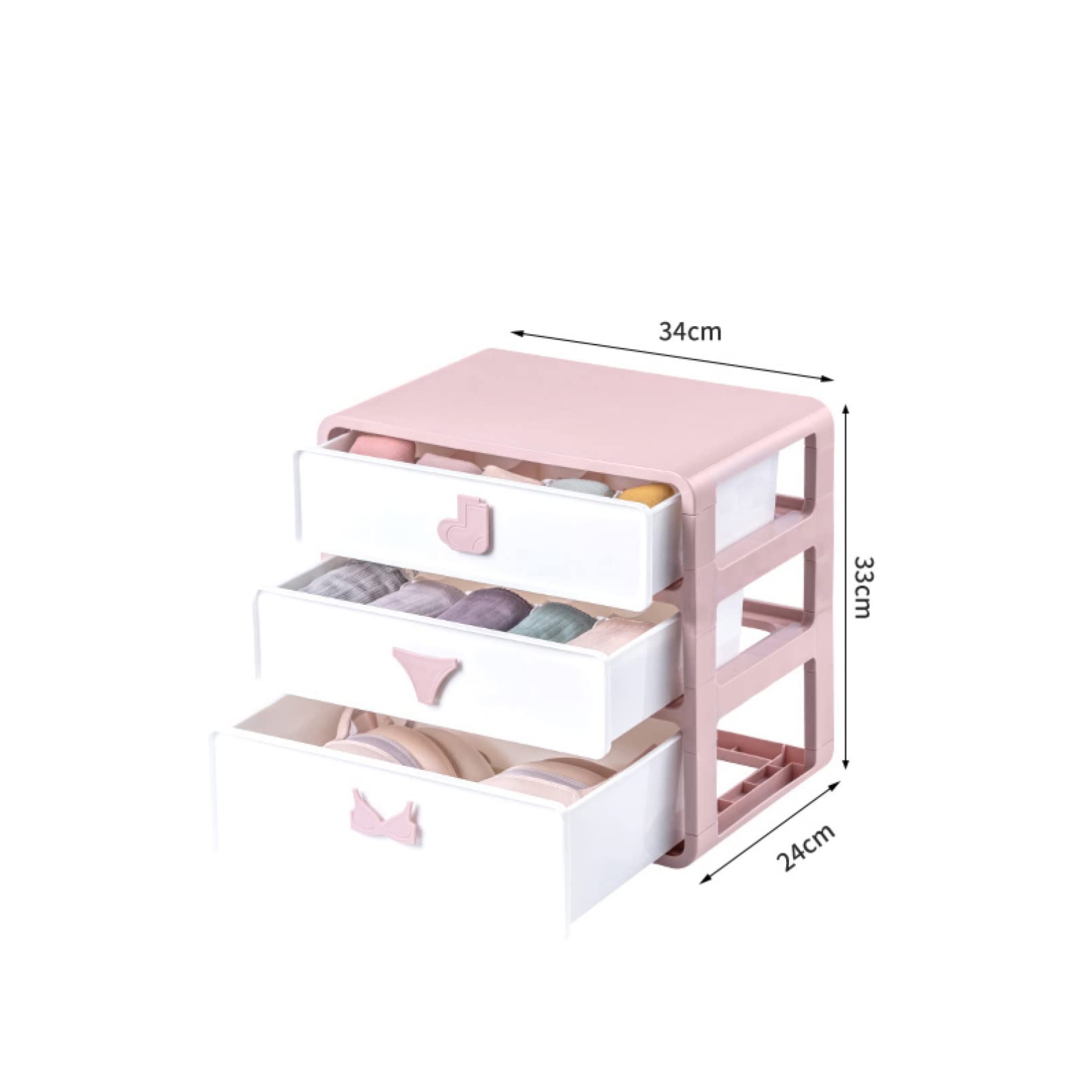 Amazon｜MJKQ9 2段 下着収納ケース 収納ボックス 防虫 ピンク 防塵