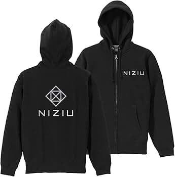 Amazon.co.jp: ジップアップパーカー 【Lサイズ】 NiziU 黒×銀 122S