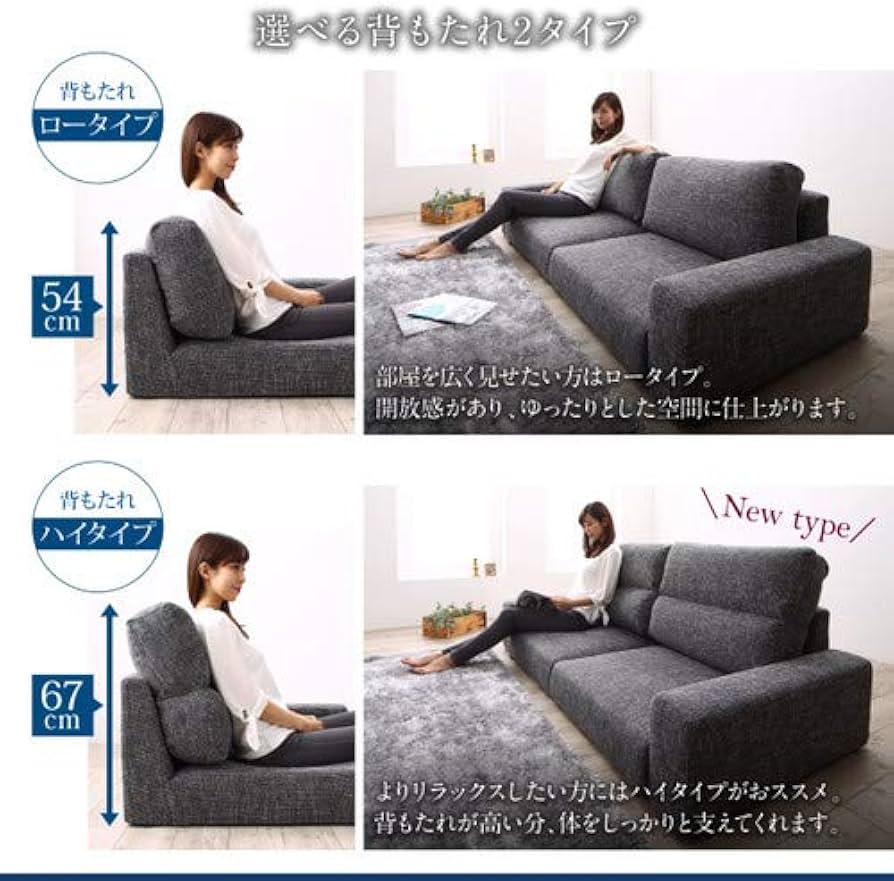 Amazon｜グレー オットマンのみ フロアソファ Lucy ルーシーより【ﾉｰ