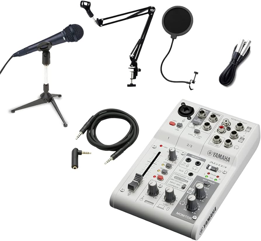 Amazon.co.jp: YAMAHA AG03MK2 ホワイト ダイナミックマイク セット