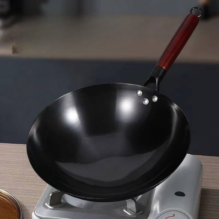 Amazon | 昔ながらの丸底鉄鍋 家庭用 無塗装中華鍋 鉄鍋 ノン