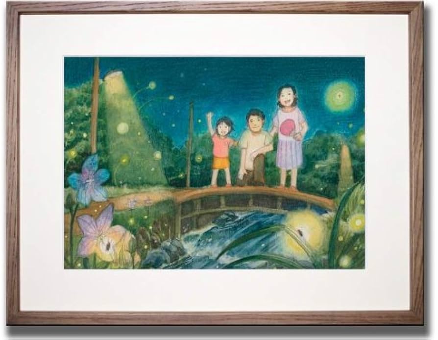 Amazon｜情景画 蛍（坂道なつ）〔アクリル画・水彩画〕/ 絵画 壁掛け