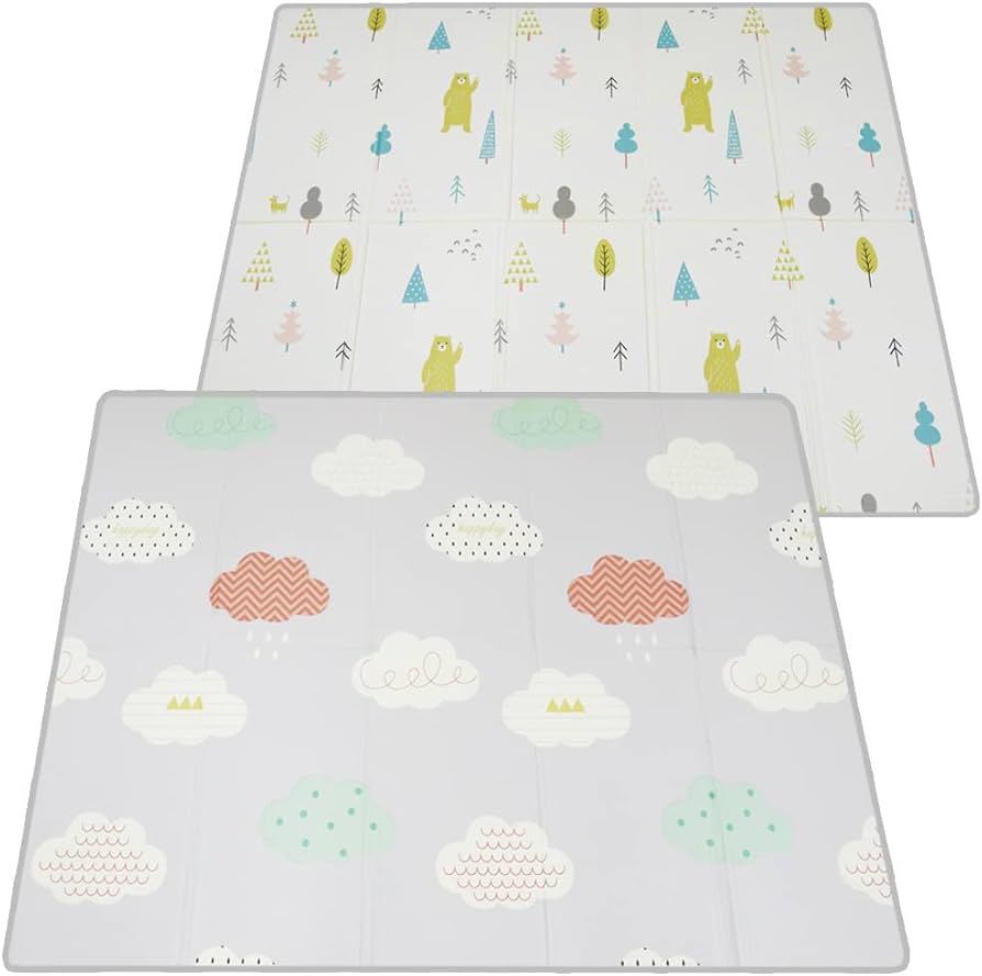 Amazon.co.jp: プレイマット ベビーマット 赤ちゃん 折りたたみ 180