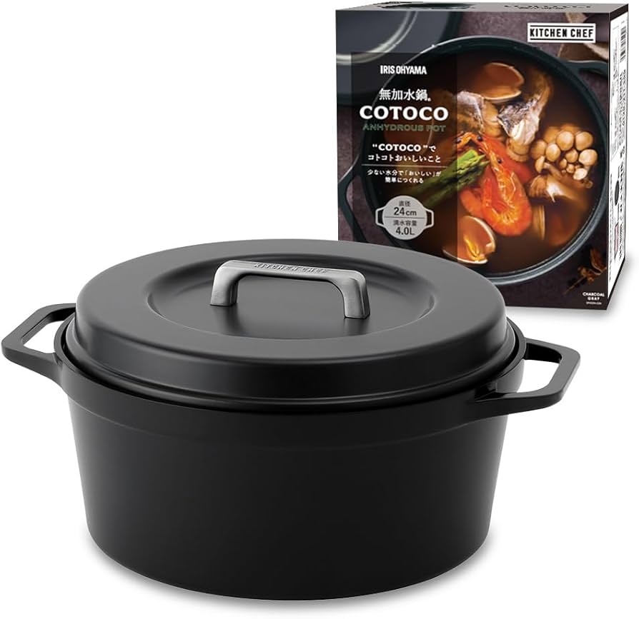 Amazon.co.jp: アイリスオーヤマ 鍋 無加水鍋 両手鍋 IH ガス火対応 24