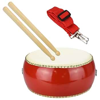 金色の前太鼓と赤いバチ付き