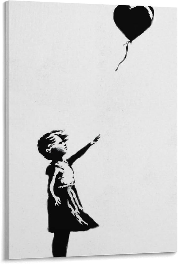 Amazon.co.jp: 風船を持つ少女 バンクシーのウォールアートポスター