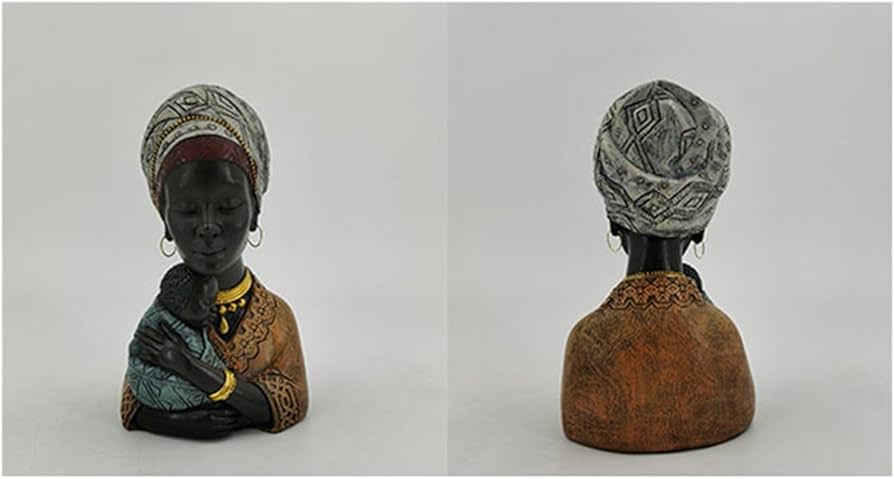 Amazon.co.jp: 置物 樹脂 アフリカンスタイル 黒人女性 リビングルーム