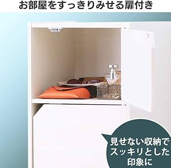 Amazon｜アイリスオーヤマ カラーボックス 収納ボックス 本棚 2段 扉