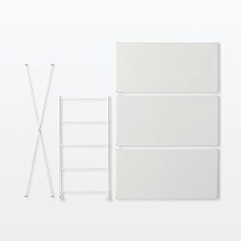 Amazon｜無印良品 スチールユニットシェルフ用スチール棚追加セット 幅