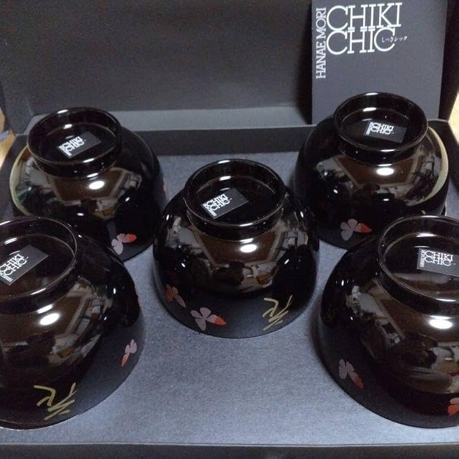 Amazon.co.jp: お椀5客揃え森英恵 汁椀揃え HANAE MORIしっきシック