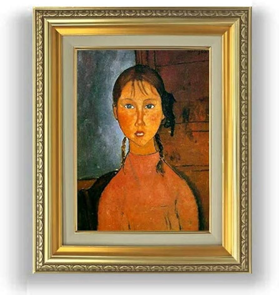 Amazon.co.jp: モディリアーニ おさげ髪の少女 F4 油絵直筆仕上げ 477