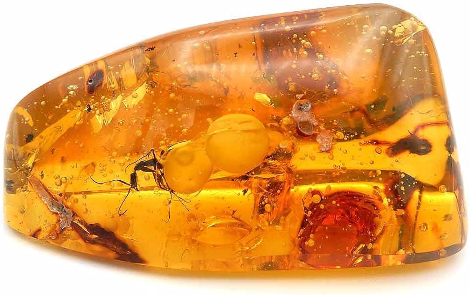 ブルーアンバー 虫入り 天然 琥珀 天然石 パワーストーン Amazon | 虫