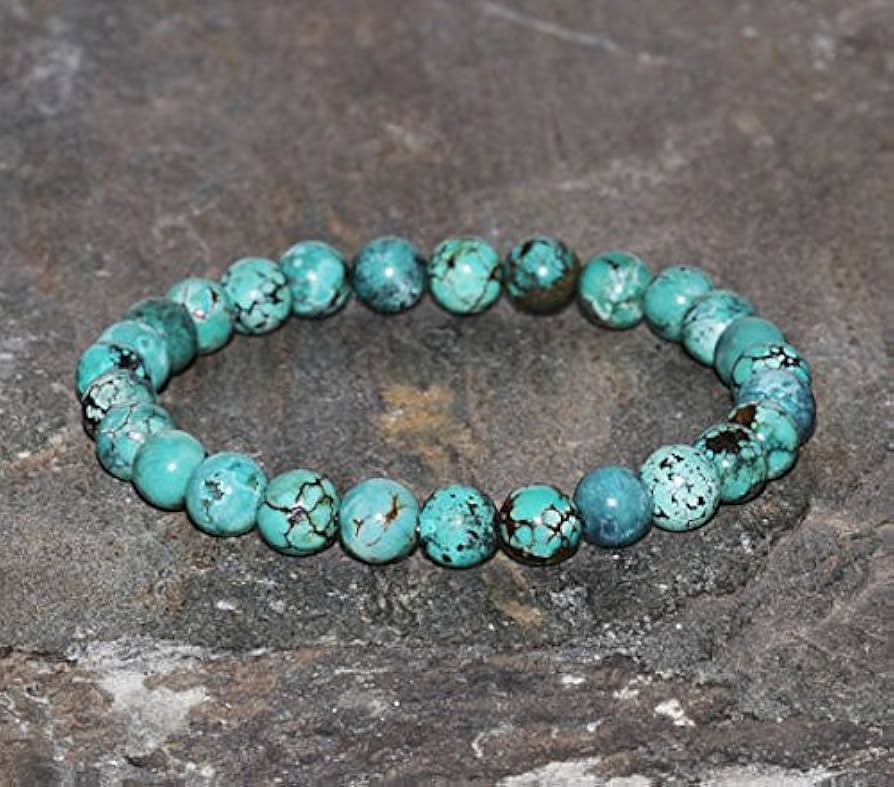 Amazon.co.jp: JP_Beads ターコイズブレスレット 本物の6.5mm 天然