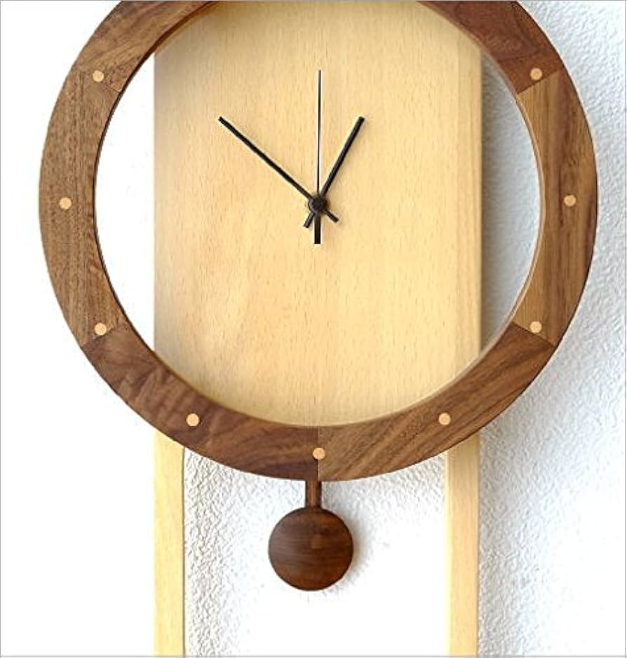 Amazon.co.jp: 掛け時計 木製 おしゃれ ブナ材 天然木 無垢 文字盤なし