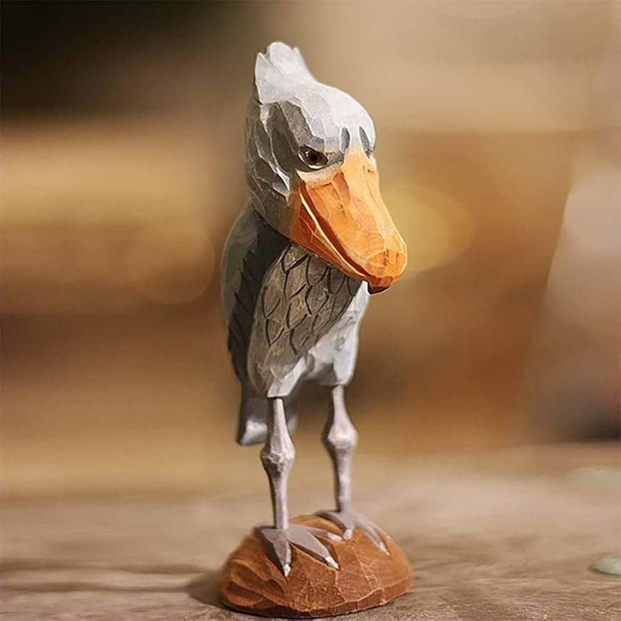 Amazon.co.jp: （hej!e) ハシビロコウ置物 Shoebill 木彫 木製