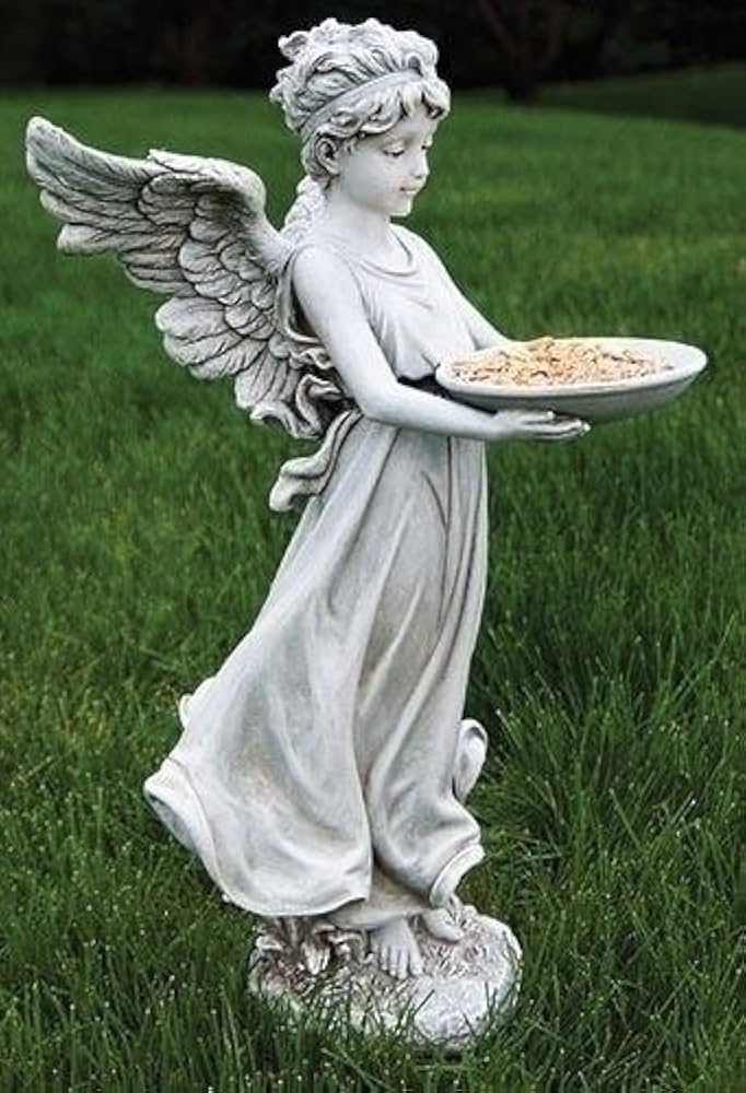 Amazon.co.jp: ガーデンエンジェル置物/微笑む天使バードフィーダー