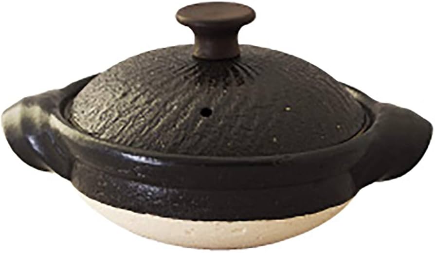 Amazon｜長谷製陶 土鍋 木の取っ手 「 取手もいい土鍋 」 小 一人用 2