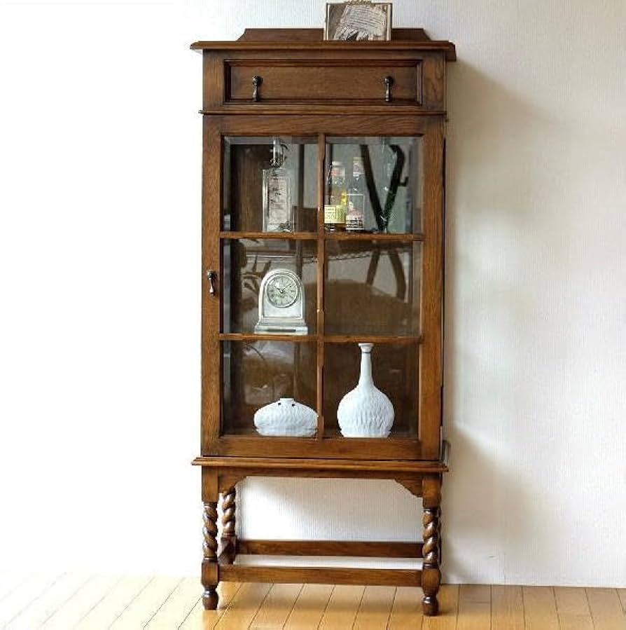 Amazon.co.jp: キャビネット ガラス アンティーク クラシック 木製