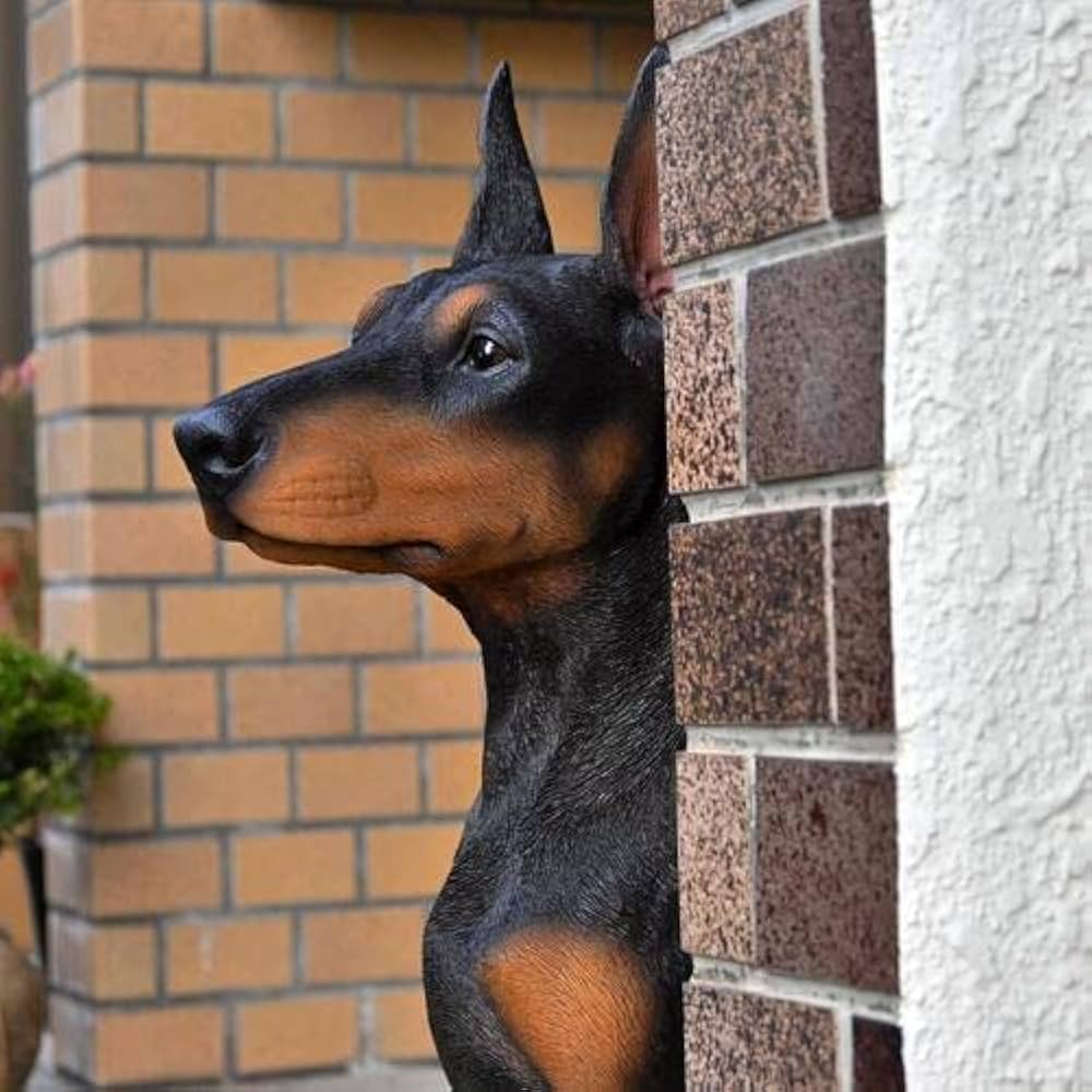 Amazon.co.jp: オーナメント置物黒ドーベルマン置物オブジェ犬いぬ 犬