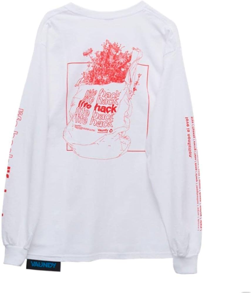 Amazon.co.jp: Vaundy ロンT life hack 白 Lサイズ : ファッション
