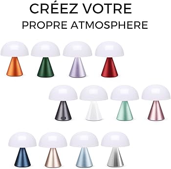 Lexon Mina M Mushroom Lamp - Portable Bedside Light for Bedrooms