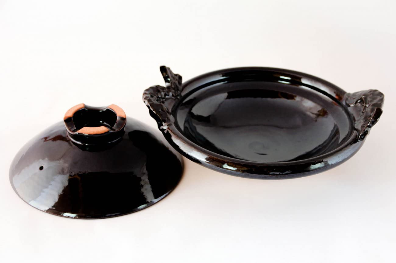 Amazon | 土楽窯 魚手黒鍋 尺二 (5～6人用) 土鍋 土楽窯 伊賀焼 | 土楽