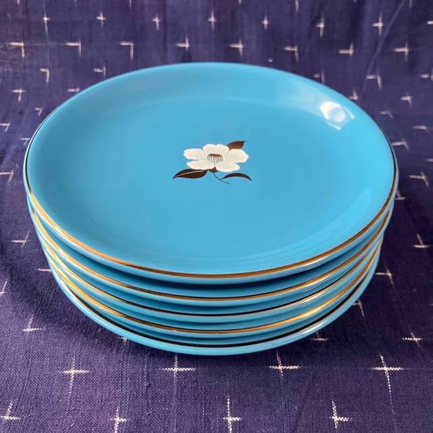 Amazon | たち吉 青花皿5枚組 ブルー 橘吉 ケーキ皿 取り分け皿 花柄