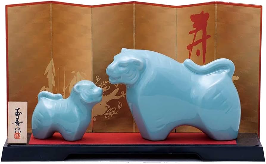 Amazon.co.jp: 干支 午 置物 馬 うま 2026年/ 青磁親子/粗品 販促 景品