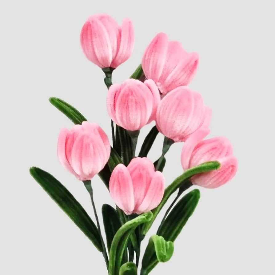 Amazon.co.jp: seimeinoki 手芸モール ピンク色＊200本＋緑色＊100本