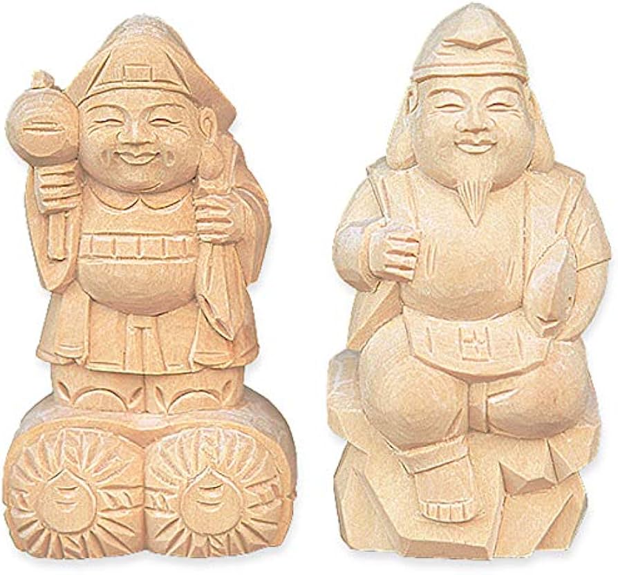 Amazon｜神棚の匠 木彫 恵比寿大黒 3寸 2点セット □恵比寿様大黒様の
