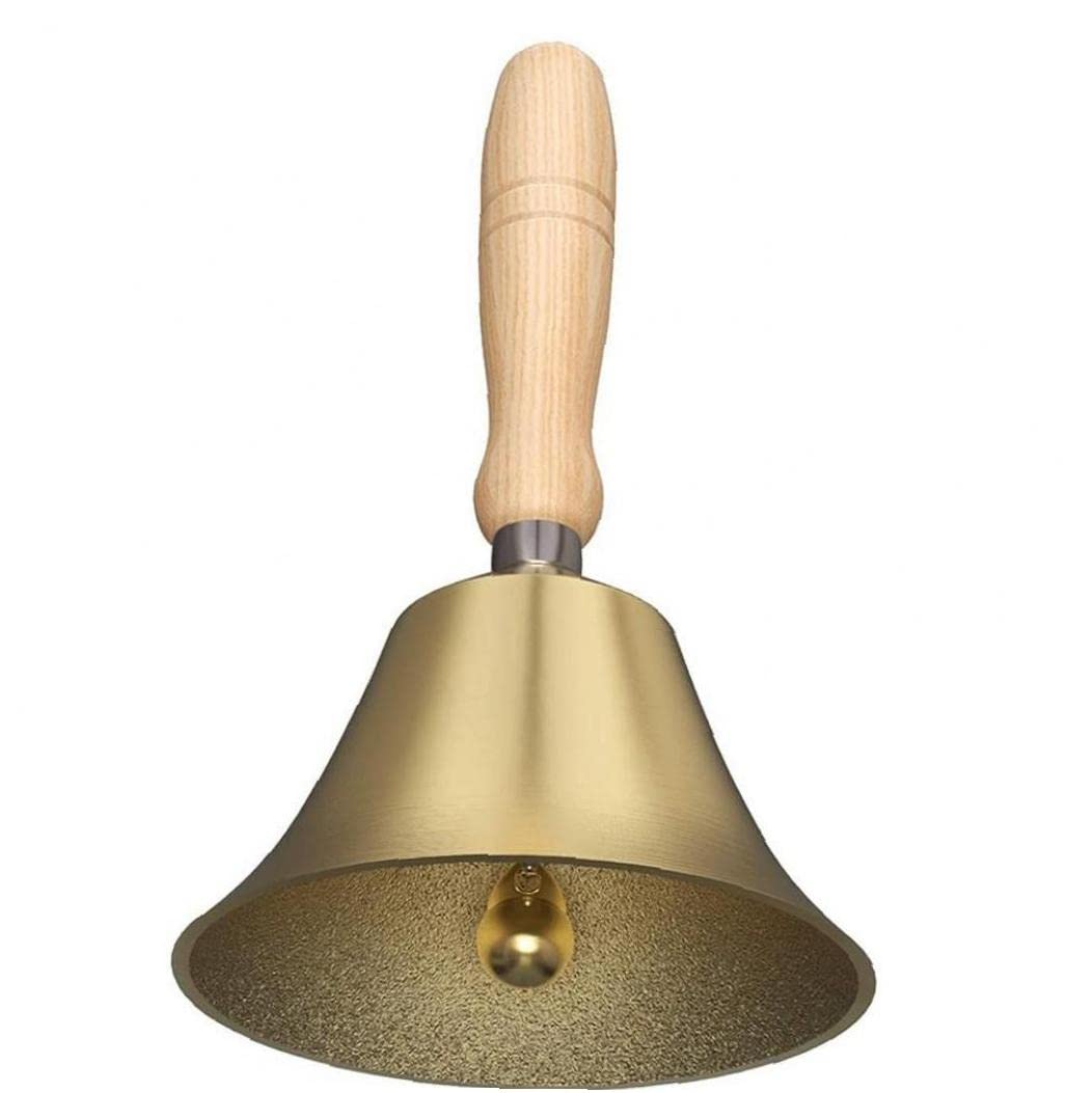 C☆一品物欅板台座の学校の鐘イタリア製ハンドベルマリンベル駄菓子屋