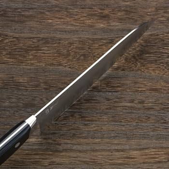 Amazon | 鍛造 割込 青紙鋼 三徳包丁 180mm 梨地槌目 斜め口金