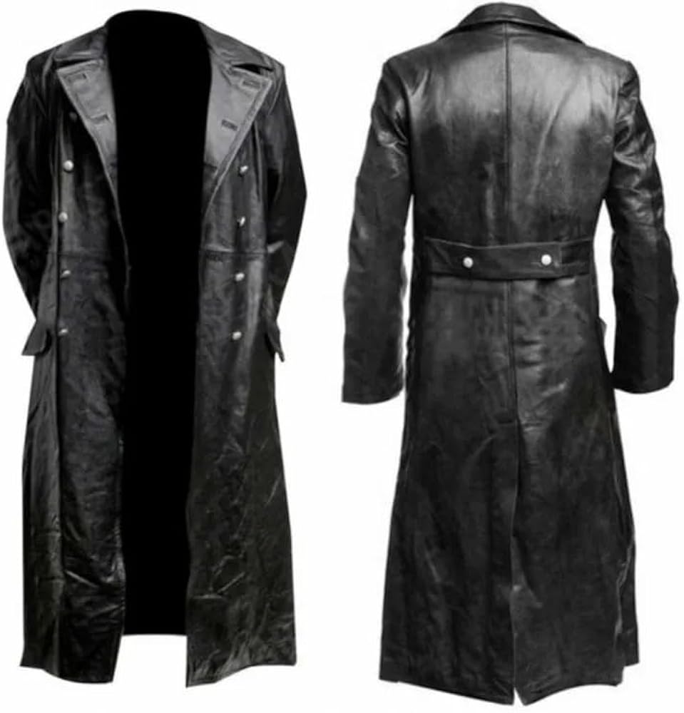 Amazon.co.jp: WW2 ナチス ドイツ軍 将校用 レザー トレンチ ロング