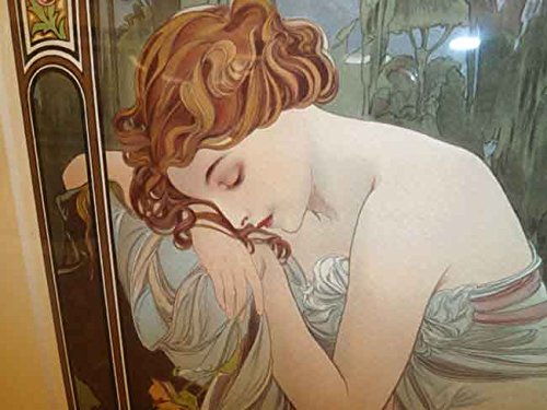 Amazon.co.jp: ミュシャ 夜のやすらぎ シルクスクリーン版画 限定300部